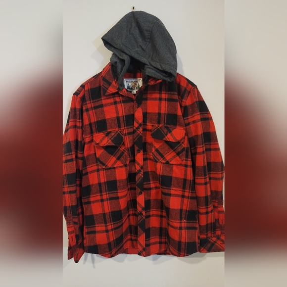 Free Planet Plaid Hoodie Men Large - Picture 1 of 9